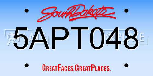 5APT048 South Dakota License Plate