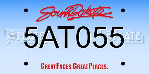 5AT055 South Dakota License Plate