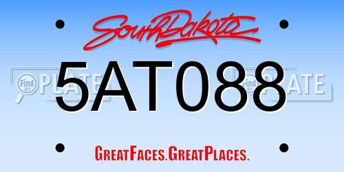 5AT088 South Dakota License Plate