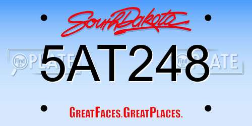 5AT248 South Dakota License Plate