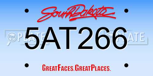 5AT266 South Dakota License Plate