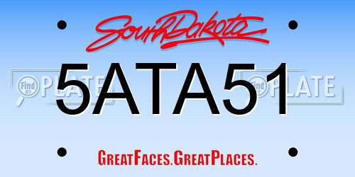 5ATA51 South Dakota License Plate