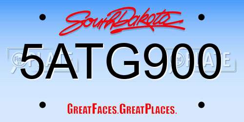 5ATG900 South Dakota License Plate