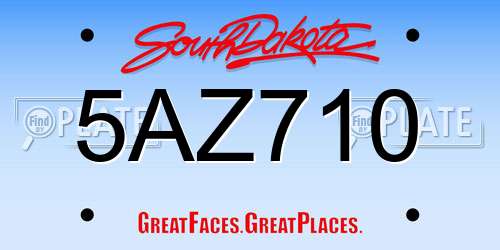 5AZ710 South Dakota License Plate