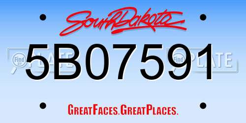 5B07591 South Dakota License Plate
