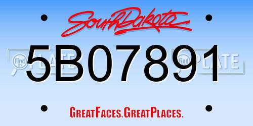 5B07891 South Dakota License Plate