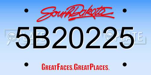 5B20225 South Dakota License Plate