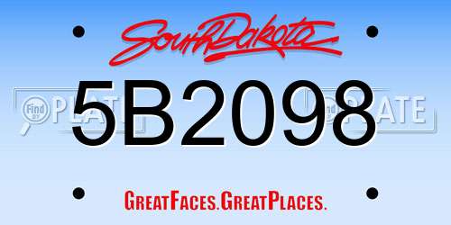 5B2098 South Dakota License Plate