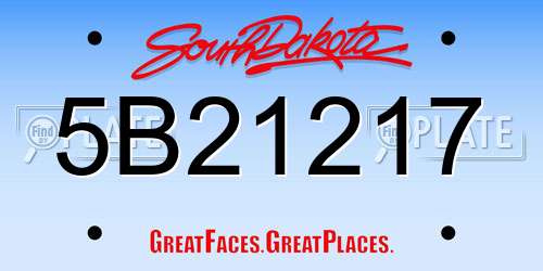 5B21217 South Dakota License Plate