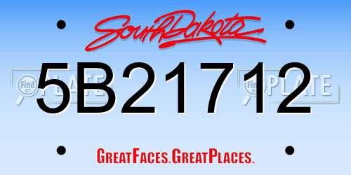 5B21712 South Dakota License Plate