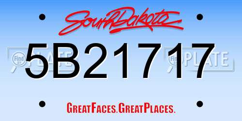 5B21717 South Dakota License Plate