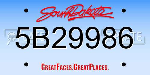 5B29986 South Dakota License Plate