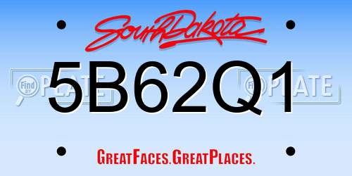 5B62Q1 South Dakota License Plate