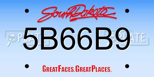 5B66B9 South Dakota License Plate