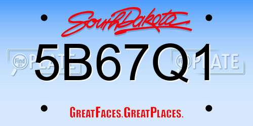 5B67Q1 South Dakota License Plate
