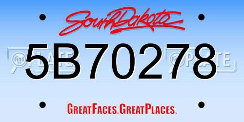 5B70278 South Dakota License Plate