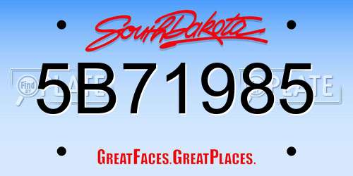 5B71985 South Dakota License Plate