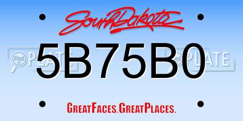 5B75B0 South Dakota License Plate