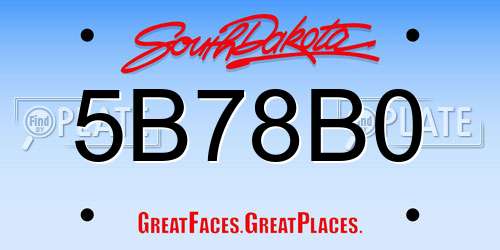 5B78B0 South Dakota License Plate