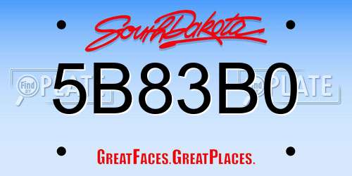 5B83B0 South Dakota License Plate