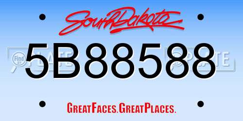 5B88588 South Dakota License Plate