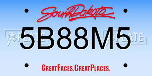 5B88M5 South Dakota License Plate