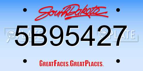 5B95427 South Dakota License Plate