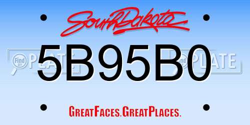 5B95B0 South Dakota License Plate