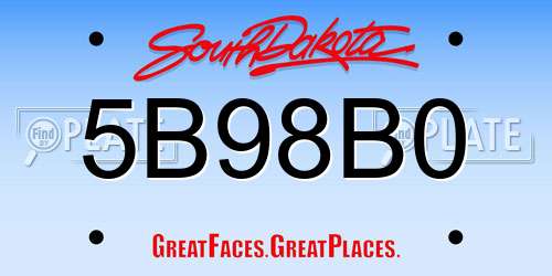 5B98B0 South Dakota License Plate