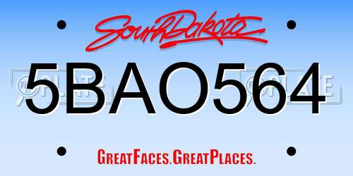 5BAO564 South Dakota License Plate