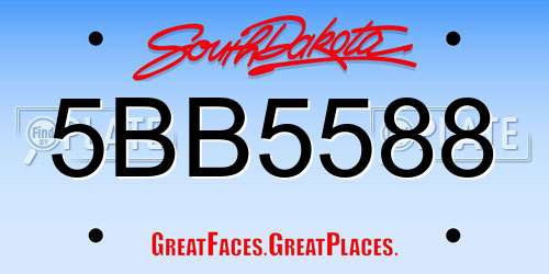 5BB5588 South Dakota License Plate