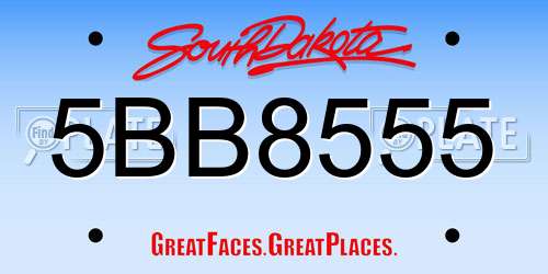 5BB8555 South Dakota License Plate