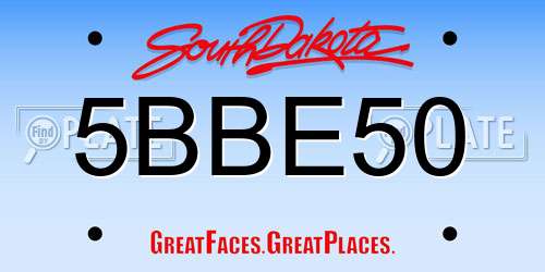 5BBE50 South Dakota License Plate