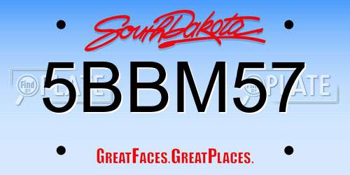 5BBM57 South Dakota License Plate