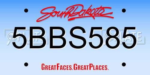5BBS585 South Dakota License Plate