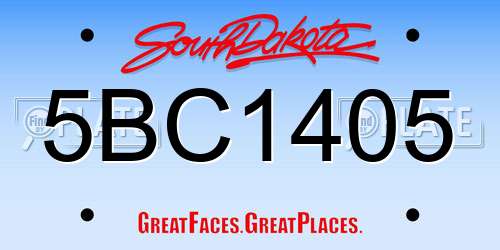 5BC1405 South Dakota License Plate