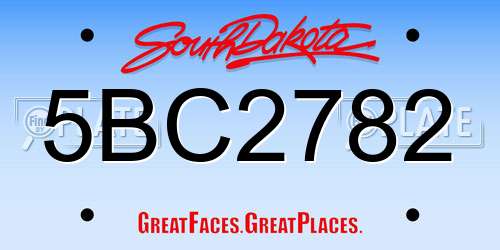 5BC2782 South Dakota License Plate