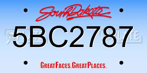 5BC2787 South Dakota License Plate