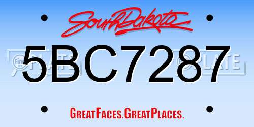 5BC7287 South Dakota License Plate