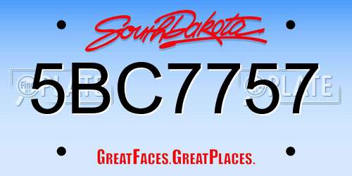 5BC7757 South Dakota License Plate