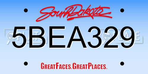 5BEA329 South Dakota License Plate