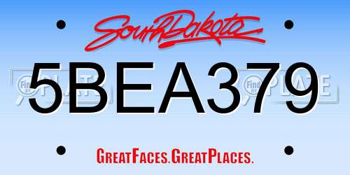 5BEA379 South Dakota License Plate