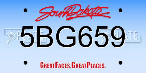 5BG659 South Dakota License Plate