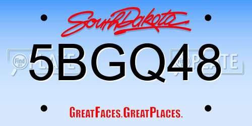 5BGQ48 South Dakota License Plate