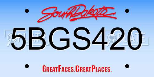 5BGS420 South Dakota License Plate