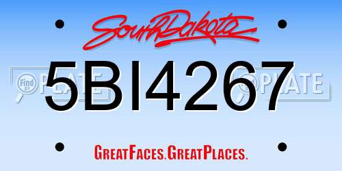 5BI4267 South Dakota License Plate
