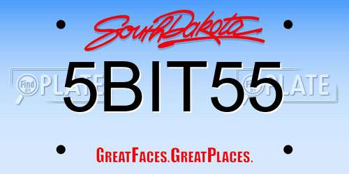 5BIT55 South Dakota License Plate