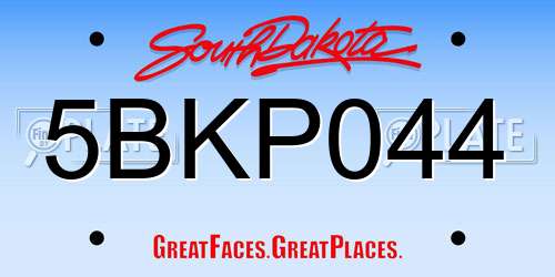 5BKP044 South Dakota License Plate