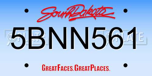 5BNN561 South Dakota License Plate