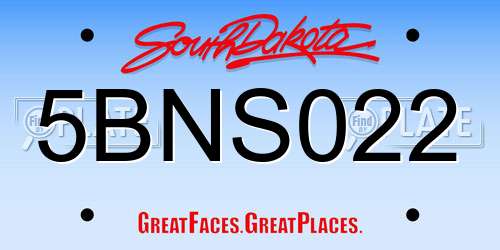 5BNS022 South Dakota License Plate